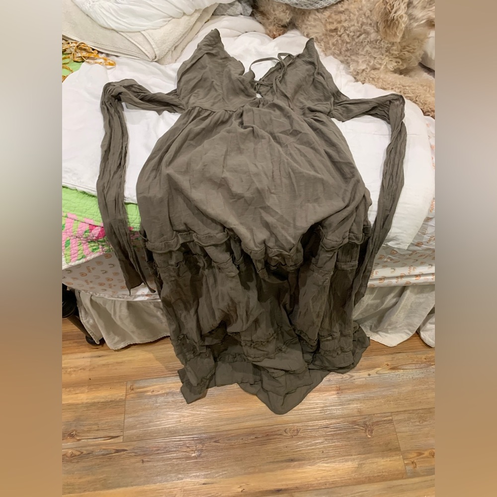 Olive green loose dress free people vibes